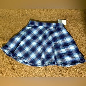 Blue Checkered Mini Skirt